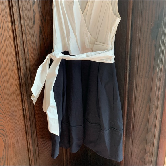 Leifnotes Navy & white wrap dress - size 10 - Picture 2 of 13